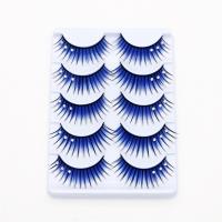 False Eyelashes Artificial Fibre for woman & with rhinestone blue 13mm Sold By Set