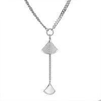 Tibetan Style Jewelry Necklace, with 2.36inch extender chain, Geometrical Pattern, platinum color plated, micro pave cubic zirconia & for woman, nickel, lead & cadmium free, Length:Approx 16.9 Inch, Sold By PC