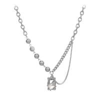 Титановые стали ожерелье, титан, с кулон из цинкового сплава, Прямоугольная форма, ювелирные изделия моды & Женский, длина:Приблизительно 20.8 дюймовый, продается PC