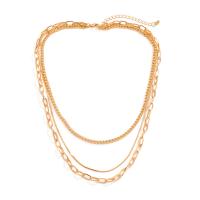 Multi Layer Necklace iron chain with brass chain with 2.7inch extender chain plated multilayer & for woman nickel lead & cadmium free Length Approx 19.7 Inch Approx 15.7 Inch Sold By PC