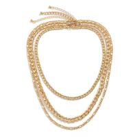Multi Layer Necklace iron chain with 2.7inch extender chain plated three pieces & for woman nickel lead & cadmium free Length Approx 15.7 Inch Approx 21.7 Inch Sold By Set