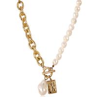 Plastične biserna ogrlica, Cink Alloy, s Plastična Pearl, za žene, više boja za izbor, 43cm,48cm, Prodano By PC