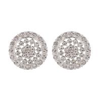 Zinc Alloy Button plated with rhinestone silver color 10-35mm Sold By Bag