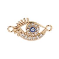 Tibetan Style Connector, plated, enamel & with rhinestone, golden, 12x23.50mm, 100PCs/Bag, Sold By Bag