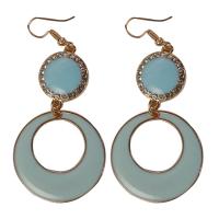 Zinc Alloy Drop Earrings for woman & enamel & with rhinestone 15-50mm Sold By Pair