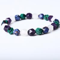 Gemstone Bracelets, Round, Star Cut Faceted & Unisex, mixed colors, 8x8mm, Length:19 cm, Sold By PC