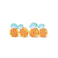 Polymer Ton Perlen , Ananas, DIY, gemischte Farben, 13x8.50x4mm, 100PCs/Tasche, verkauft von Tasche