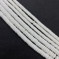 Weiße Muschel Perle, flache Runde, DIY & verschiedene Größen vorhanden, weiß, verkauft per ca. 15 ZollInch Strang
