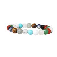Gemstone Bracelets, Natural Stone, Round, Unisex & radiation protection, mixed colors, 10mm, Length:Approx 7.09 Inch, Sold By PC