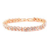 Zinc Alloy Bracelet with Rhinestone plated for woman nickel lead & cadmium free Length Approx 7 Inch Sold By PC