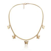 Zinc Alloy smykker halskæde, med 2.76Inch extender kæde, Butterfly, forgyldt, for kvinde, flere farver til valg, nikkel, bly & cadmium fri, Længde Ca. 15.75 inch, Solgt af PC