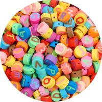Polimero-Clay-Beads, argilla polimero, Lettera alfabeto, DIY, colori misti, 10x4mm, 30PC/borsa, Venduto da borsa