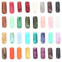Volltonfarbe Acryl Perlen, Zylinder, DIY & zweifarbig, keine, 8x20mm, 20PCs/Tasche, verkauft von Tasche