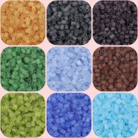 Matteret glas frø perler, Glasperler, Square, du kan DIY, flere farver til valg, 4mm, Ca. 1000pc'er/Bag, Solgt af Bag