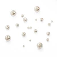 Латунные ювелирные бусины, Латунь, плакирован серебром, DIY & разный размер для выбора, серебряный, 2.5-8mm, продается сумка
