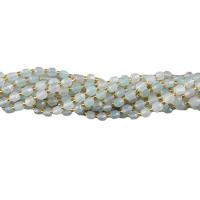 Blå Kalcedon Bead, med Seedbead, Lykta, polerad, DIY & fasetterad, blå, 6mm, Såld Per 14.96 inch Strand