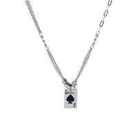 Titanium Steel Necklace, with 2.75inch extender chain, Rectangle, Unisex & enamel, Length:Approx 18.8 Inch, Sold By PC