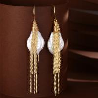 Freshwater Pearl Earrings Brass with Freshwater Pearl gold color plated fashion jewelry & for woman Sold By Pair