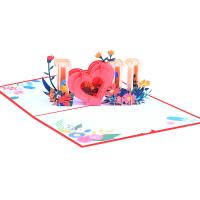 Paper 3D Greeting Card, Rectangle, printing, Collapsible & different styles for choice, more colors for choice, 130x200mm, Sold By PC