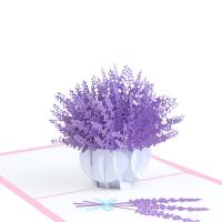 Paper 3D Greeting Card, Rectangle, handmade, Collapsible & different styles for choice, purple, 150x150mm, Sold By PC