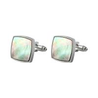 Shell Cufflinks with Abalone Shell platinum color plated & for man Sold By Pair