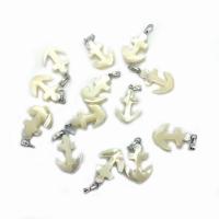 Trochus Shell Pendant with Zinc Alloy Anchor white Sold By PC