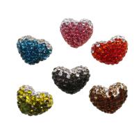 Rhinestone Jewelry Beads, Rhinestone Clay Pave, Heart, DIY, more colors for choice, 13mm, Sold By PC