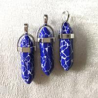 Gemstone Pendants Jewelry, Natural Stone, with Tibetan Style, more colors for choice, 10-40mm, Sold By PC