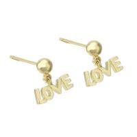 Brass Stud Earring Alphabet Letter gold color plated fashion jewelry & for woman golden Sold By Lot