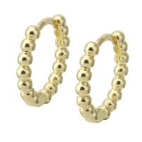 Kolczyki Huggie Hoop mosiądz, Koło, Platerowane w kolorze złota, biżuteria moda & dla kobiety, złoty, 15.50x14x2.50mm, 10par/wiele, sprzedane przez wiele