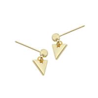 Brass Stud Earring, Triangle, gold color plated, fashion jewelry & for woman, golden, 8.50x8x1mm, 10Pairs/Lot, Sold By Lot