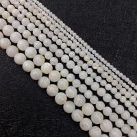 Süßwassermuschel Perle, rund, DIY & verschiedene Größen vorhanden, weiß, verkauft von Strang