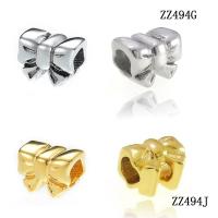 316L Stainless Steel European Large Hole Beads, Bowknot, Vacuum Ion Plating, more colors for choice, 12x9.40mm, Sold By PC