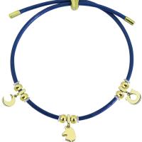 Bracelet d'acier titane, avec cordon en cuir, Placage de couleur d'or, Réglable & pour femme, plus de couleurs à choisir, 10-15mm, Longueur Environ 10.24 pouce, Vendu par PC