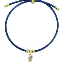 Titan Edelstahl Armband, mit Lederband, goldfarben plattiert, Einstellbar & für Frau & mit Strass, keine, 10-15mm, Länge:ca. 10.24 ZollInch, verkauft von PC
