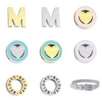 Titanium Steel Slide Charm, plated, enamel & hollow, more colors for choice, 10-15mm, Sold By PC