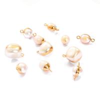 Freshwater Pearl Connector with Brass gold color plated DIY - Sold By PC