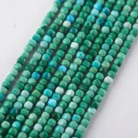Perles turquoises, turquoise, Carré, poli, DIY & facettes, 3mm, Vendu par 14.96 pouce brin