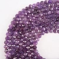 Natural Amethyst Beads, Round, polished, Star Cut Faceted & DIY, purple, 8mm, Sold Per 14.96 Inch Strand