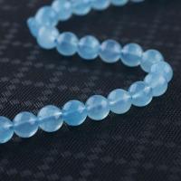 Aquamarin Perle, rund, poliert, DIY & verschiedene Größen vorhanden, hellblau, 6-10mm, verkauft per ca. 14.96 ZollInch Strang
