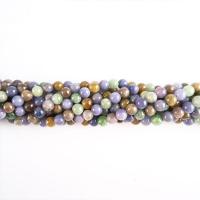 Mischedelstein Perlen, Tansanit, mit Smaragd, rund, poliert, DIY, gemischte Farben, 8mm, verkauft per 14.96 ZollInch Strang