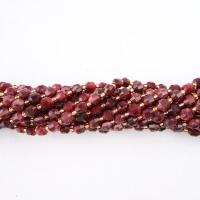Natural Garnet Beads, with Seedbead, Lantern, polished, DIY & different size for choice & faceted, 6-8mm, Sold Per Approx 14.96 Inch Strand