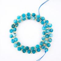 Apatites Beads, with Seedbead, Lantern, polished, DIY & different size for choice & faceted, blue, 6-12mm, Sold Per Approx 14.96 Inch Strand