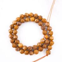 Natural Stone Beads, Round, polished, Star Cut Faceted & DIY, 8mm, Sold Per 14.96 Inch Strand