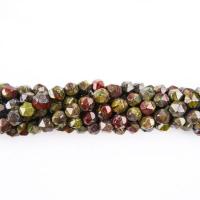 Dragon Blood stone Beads Round polished Star Cut Faceted & DIY 8mm Sold Per 14.96 Inch Strand