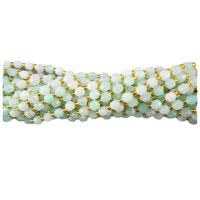 Amazonit Beads, med Seedbead, Lantern, poleret, du kan DIY & facetteret, 6mm, Solgt Per 14.96 inch Strand