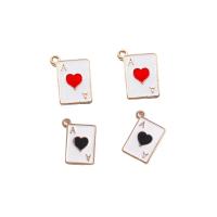 Tibetan Style Enamel Pendants, Poker, gold color plated, DIY & different size for choice, more colors for choice, nickel, lead & cadmium free, 100PCs/Bag, Sold By Bag