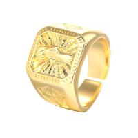 Латунь Манжеты палец кольцо, плакирован золотом, регулируемый & Женский, не содержит никель, свинец, размер:6-8, продается PC