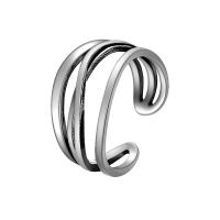 cobre Cuff Ring Finger, banhado, ajustável & para mulher & vazio, níquel, chumbo e cádmio livre, tamanho:6-8, vendido por PC