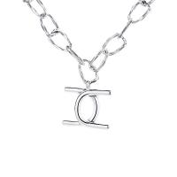 925er Sterling Silber Halskette, Platinfarbe platiniert, für Frau, Länge:ca. 19.68 ZollInch, verkauft von PC